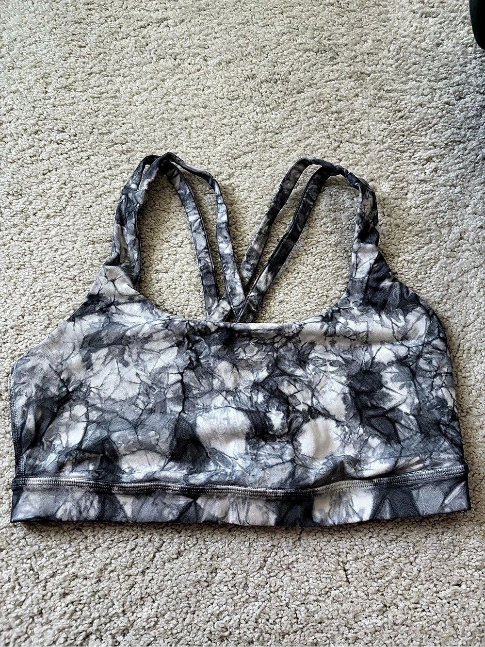 lululemon Energy Bra Gray & White Sports Bra